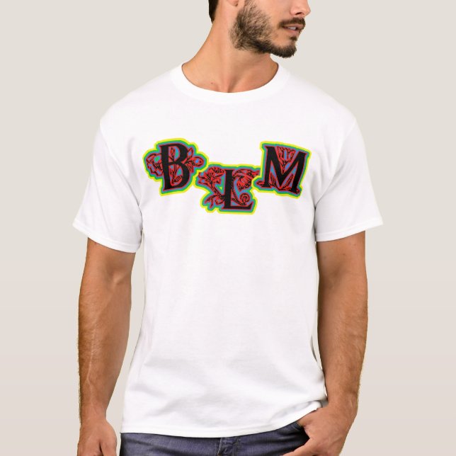 Vidas Negras são importantes com flores T-Shirt (Frente)