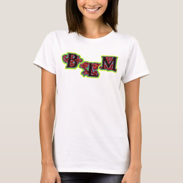 Vidas Negras são importantes com flores T-Shirt (Frente)