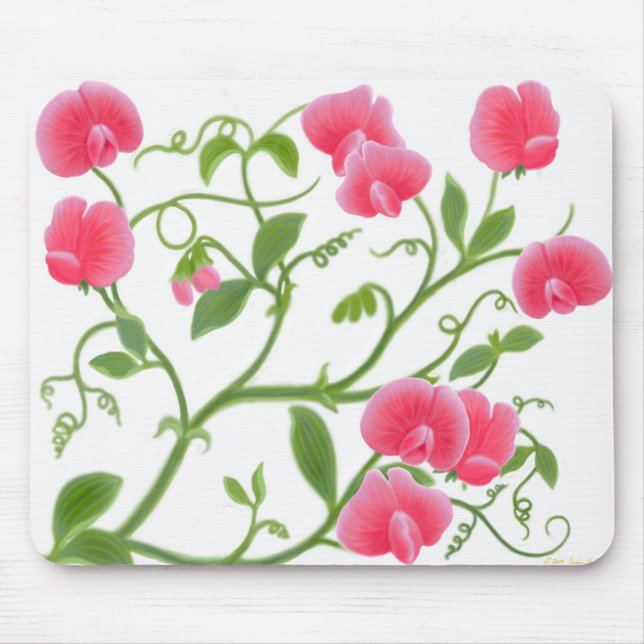 Videira Mousepad da flor da ervilha doce (Frente)