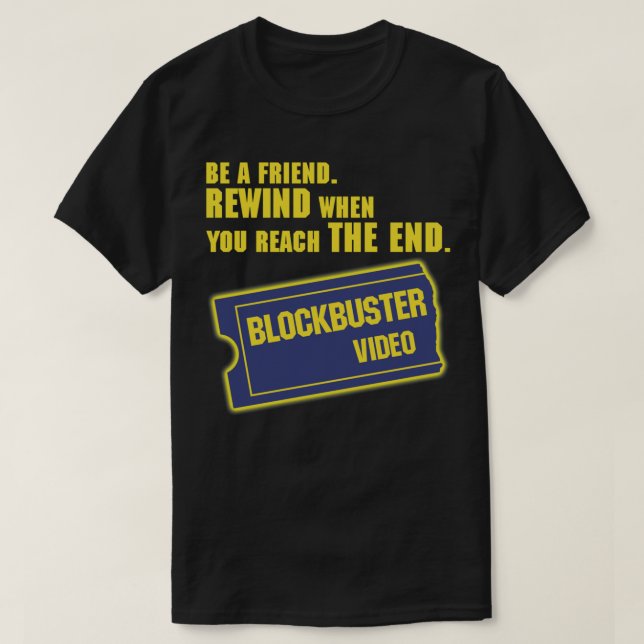 Vídeo Blockbuster Merchandise Clássico T-Shirt (Frente do Design)