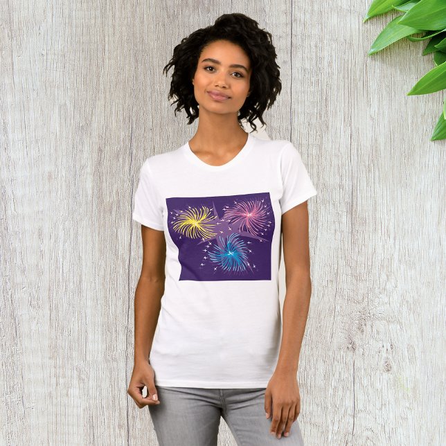 Vídeo do Fireworks Womens T-Shirt (Criador carregado)