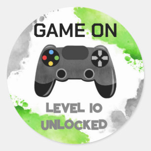 Vídeo Game Party On Level Up Favor Etiquetas