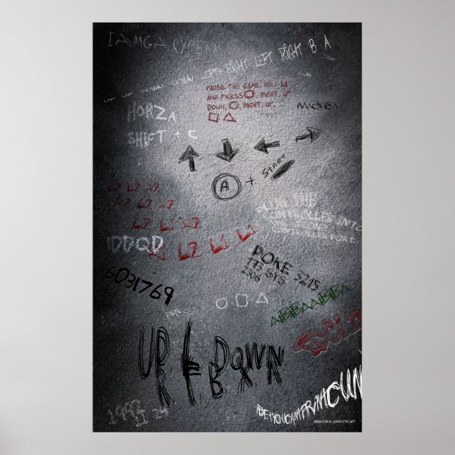 Vídeo game trava Poster - Gamer Gaming Cheat Code (Frente)