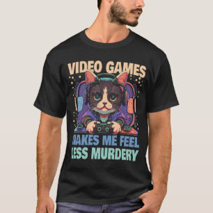 Video games me faz sentir menos Camiseta de Gato A