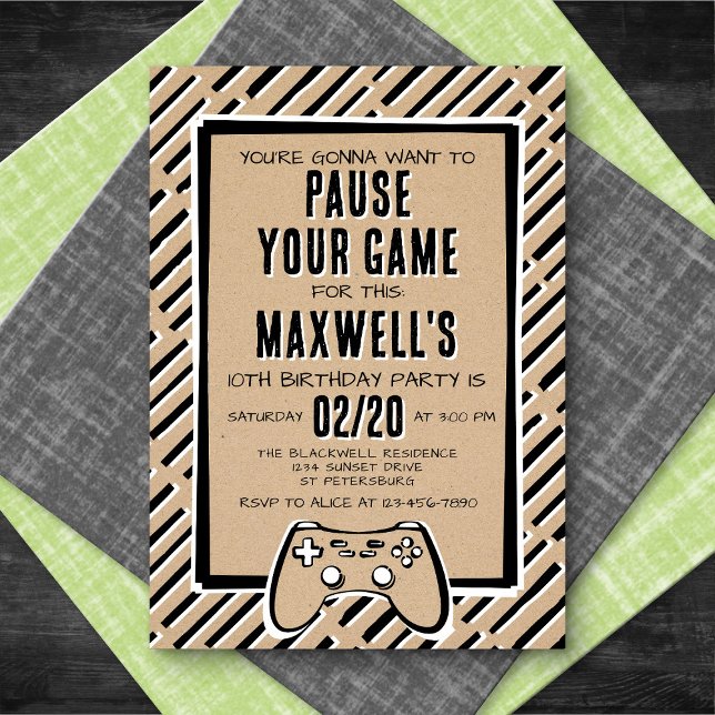 Vídeo Jogo Engraçado Convite de Aniversário (Criador carregado)