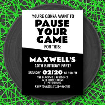 Vídeo Jogo Engraçado Convite de Aniversário