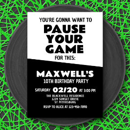 Vídeo Jogo Engraçado Convite de Aniversário