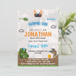 Vídeo Jogo Nível Superior Convites de aniversário