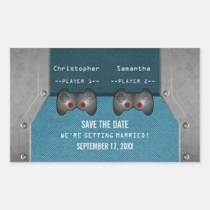 Vídeo Jogo Salve os adesivos de Data, Azul