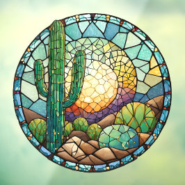Vidro Arranjado Cactus Desert Suncatcher