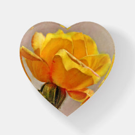 Vidro de Flor Rosa Amarelo Cardíaco Peso do Coraçã