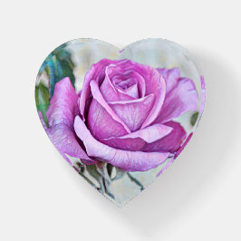 Vidro de Rosa roxo Peso do Coração