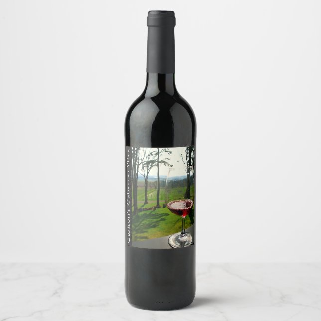 Vidro de vinho e rótulo de vinho Design (Frente)