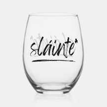 Vidro de vinho irlandês Sláinte