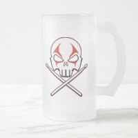 Vidro do baterista do metal pesado da caneca de