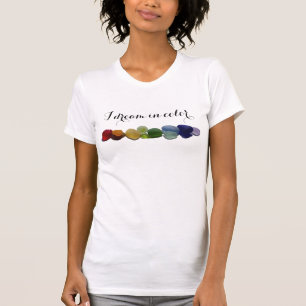 Vidro do mar do arco-íris, a camiseta das mulhere