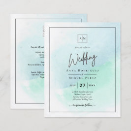 Vidro do Mar LeahG Turquesa Convite de casamento A