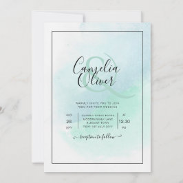 Vidro do Mar LeahG Turquesa Convite de casamento A