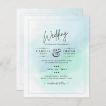 Vidro do Mar LeahG Turquesa Convite de casamento A