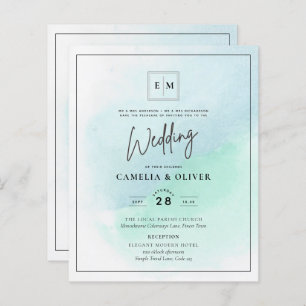 Vidro do Mar LeahG Turquesa Convite de casamento A