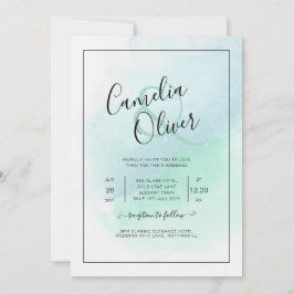 Vidro do Mar LeahG Turquesa Convite de casamento A