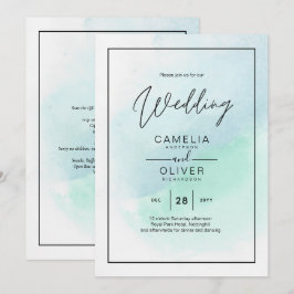 Vidro do Mar LeahG Turquesa Convite de casamento A