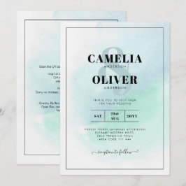 Vidro do Mar LeahG Turquesa Convite de casamento A