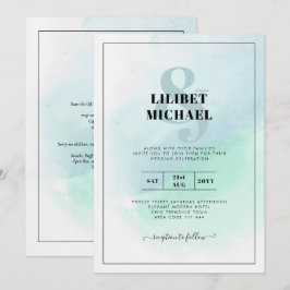 Vidro do Mar LeahG Turquesa Convite de casamento A