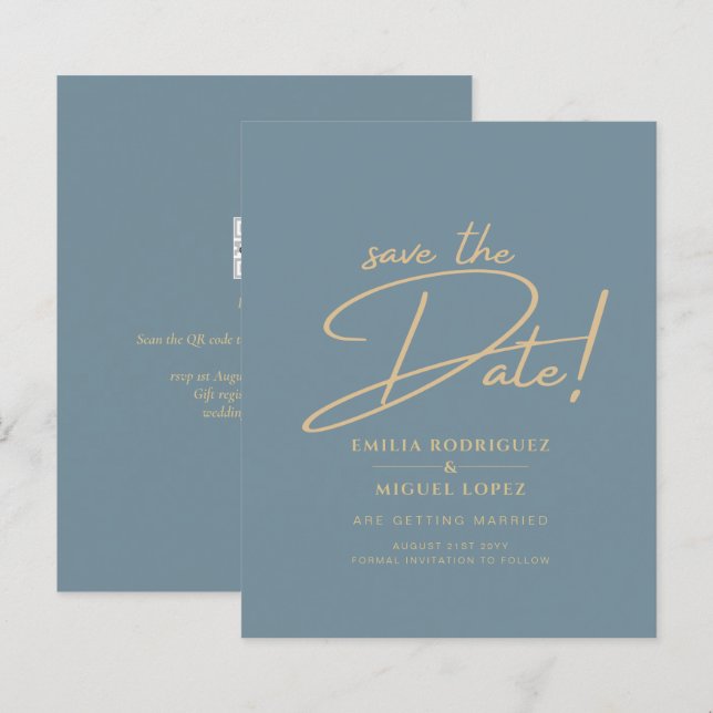 Vidro Elegante de Vidro Elegante Dourado Casamento (Frente/Verso)