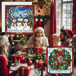 Vidro Escondido Personalizável Da Família Snowman