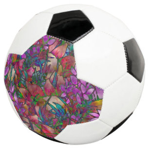 Vidro Floral Abstrato de Bola de Futebol