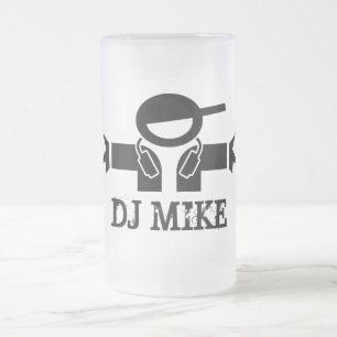 Vidro Jateado A caneca de cerveja para disco-jóquei   DJ