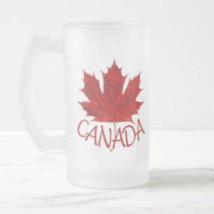 Vidro Jateado Canadá Caneca de Cerveja Canadá Folha de Bordo Cop