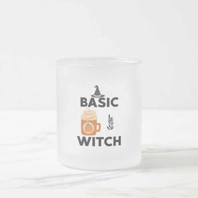 Vidro Jateado Caneca de Café Básica de Bruxa (Centro)