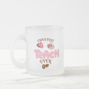 Vidro Jateado Caneca de Café com Donuts Fofos da Professora Mais