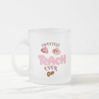 Vidro Jateado Caneca de Café com Donuts Fofos da Professora Mais