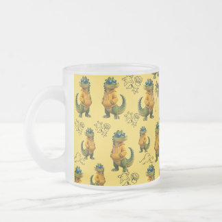 Vidro Jateado Caneca de Café com Estampa Divertida de Crocodilo