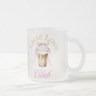 Vidro Jateado Caneca de Café com Nome Personalizado Latte Love C