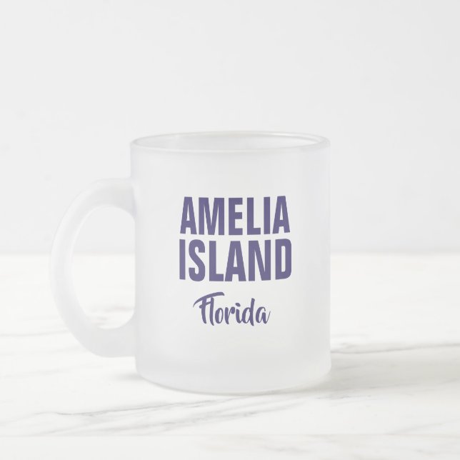 Vidro Jateado Caneca de café da Ilha Amelia Flórida (Esquerda)