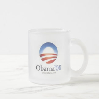 Vidro Jateado Caneca de café de Obama '08 - "PROGRESSO "
