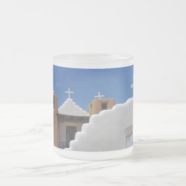 Vidro Jateado Caneca de café do fosco da igreja do povoado (Centro)