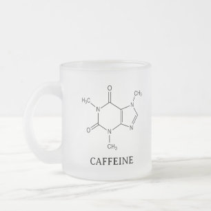 Vidro Jateado Caneca de Café Molecula de Cafeína, Química