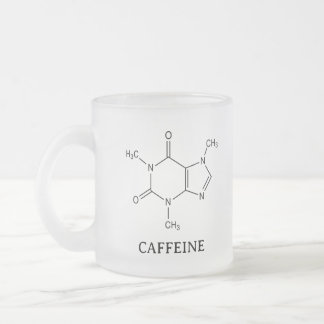 Vidro Jateado Caneca de Café Molecula de Cafeína, Química