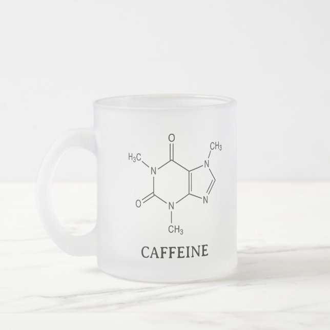 Vidro Jateado Caneca de Café Molecula de Cafeína, Química (Esquerda)