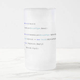 Vidro Jateado Caneca de cerveja afiada dos programadores de C