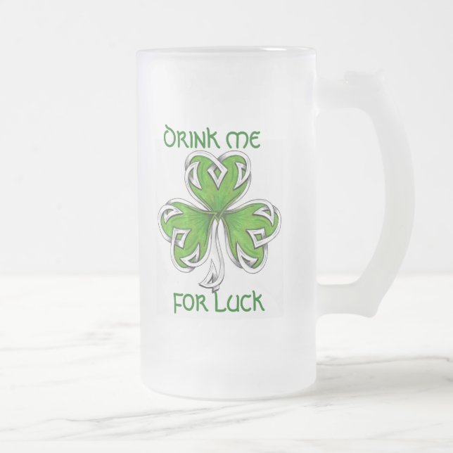 Vidro Jateado caneca de cerveja afortunada (Direita)