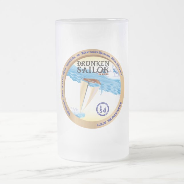 Vidro Jateado Caneca de cerveja bêbedo oficial do bebendo do (Centro)