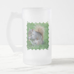Vidro Jateado Caneca de cerveja cinzenta do fosco do esquilo