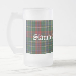 Vidro Jateado Caneca de cerveja clássica da xadrez de Tartan de