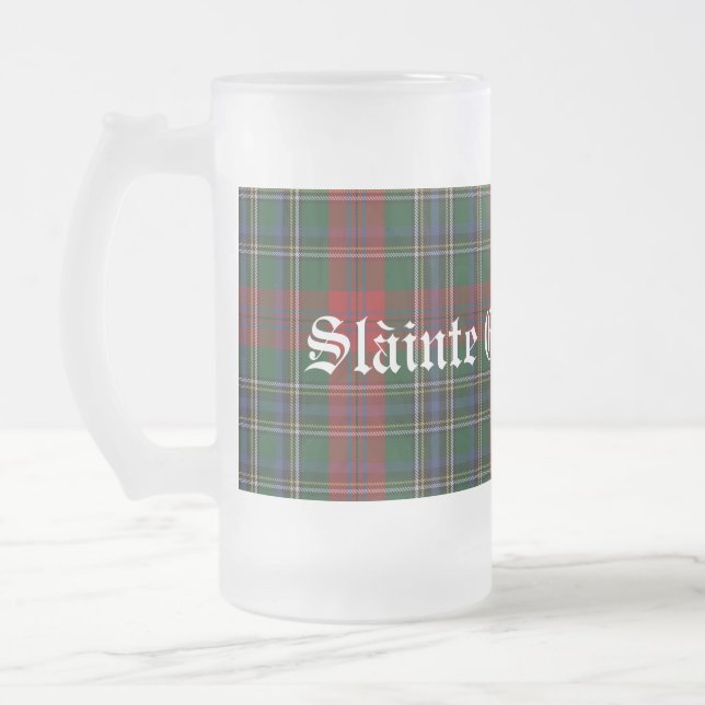 Vidro Jateado Caneca de cerveja clássica da xadrez de Tartan de (Esquerda)